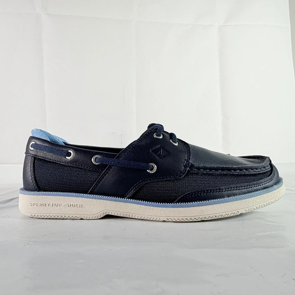 Sperry Top-Sider Men's Surveyor 2-Eye Leather Navy Boat Shoes Size 11.5 M